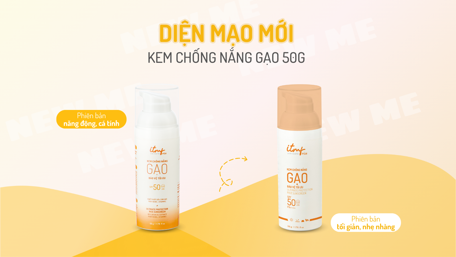 ITMF Thông Báo Thay Đổi Bao Bì Mới Cho Kem Chống Nắng Gạo ITMF 50g