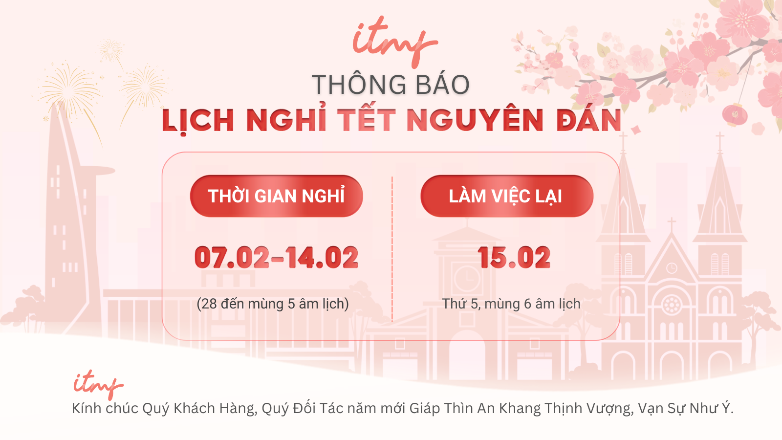 ITMF Thông Báo Lịch Nghỉ tết Giáp Thìn 2024